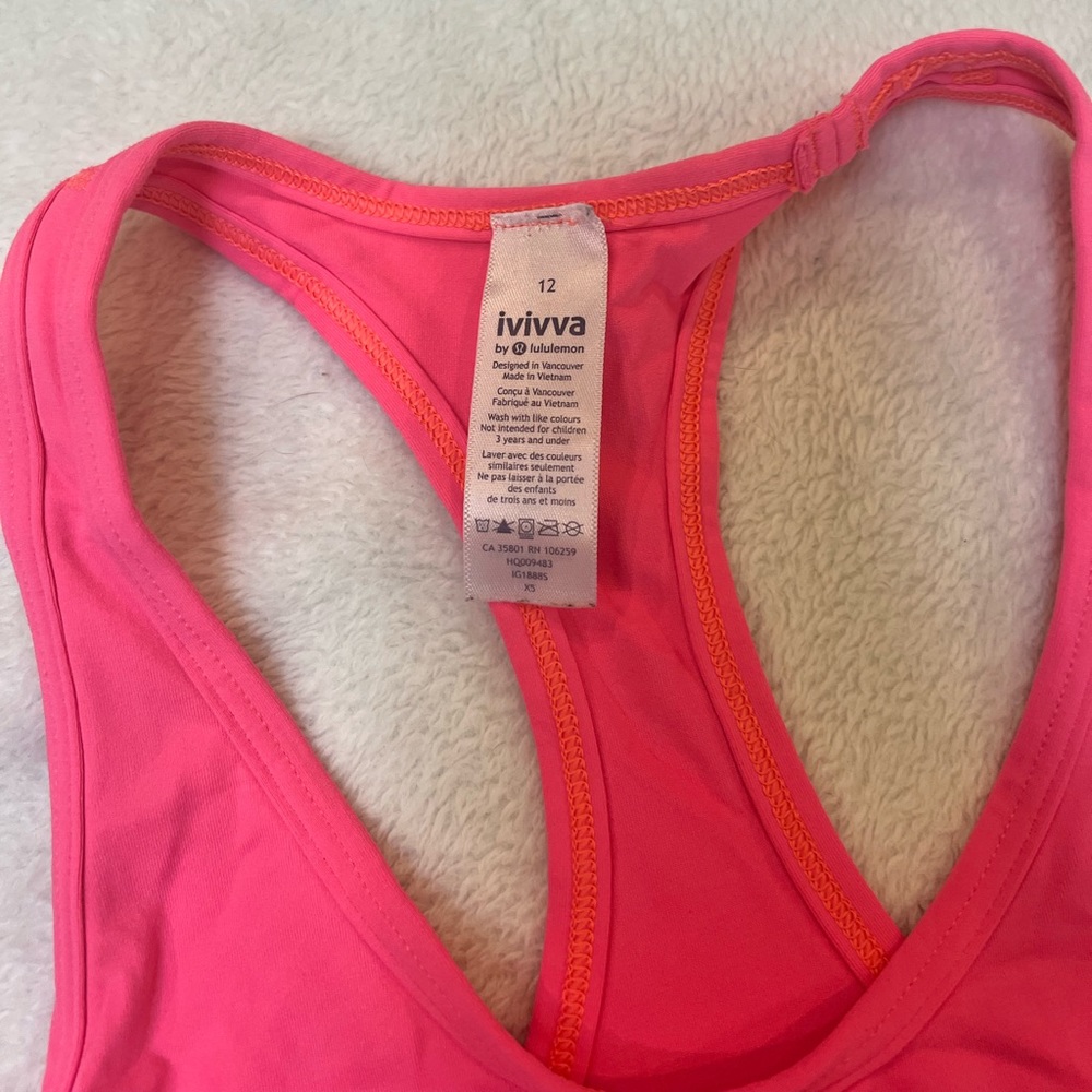 Ivivva Bright Pink Razorback Tank - Picture 2 of 3